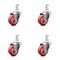 Service Caster 3.5 Inch Red Polyurethane Wheel Swivel 3/4 Inch Square Stem Caster Set SCC SCC-SQ20S3514-PPUB-RED-34-4 - alternate 1